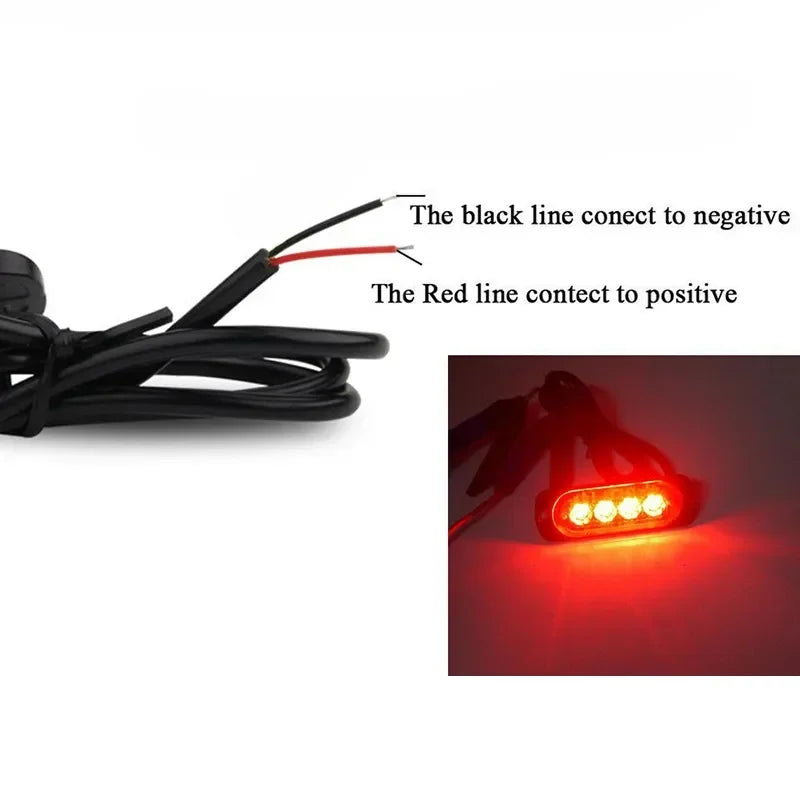 12V 4LED Led Warning Light Off-Road Car Trucks Safety Urgent Working