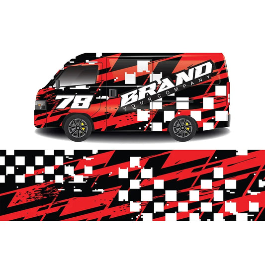 Abstract Racing Car Graphic Decal Full Body Racing Vinyl Wrap Car Full