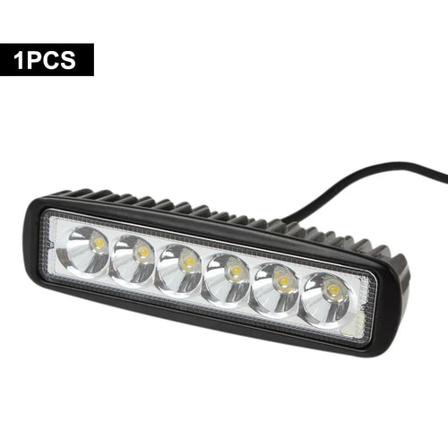 12V Car 6LED Light Bar 18W DRL Work Lights Spotlight 800LM Off-road