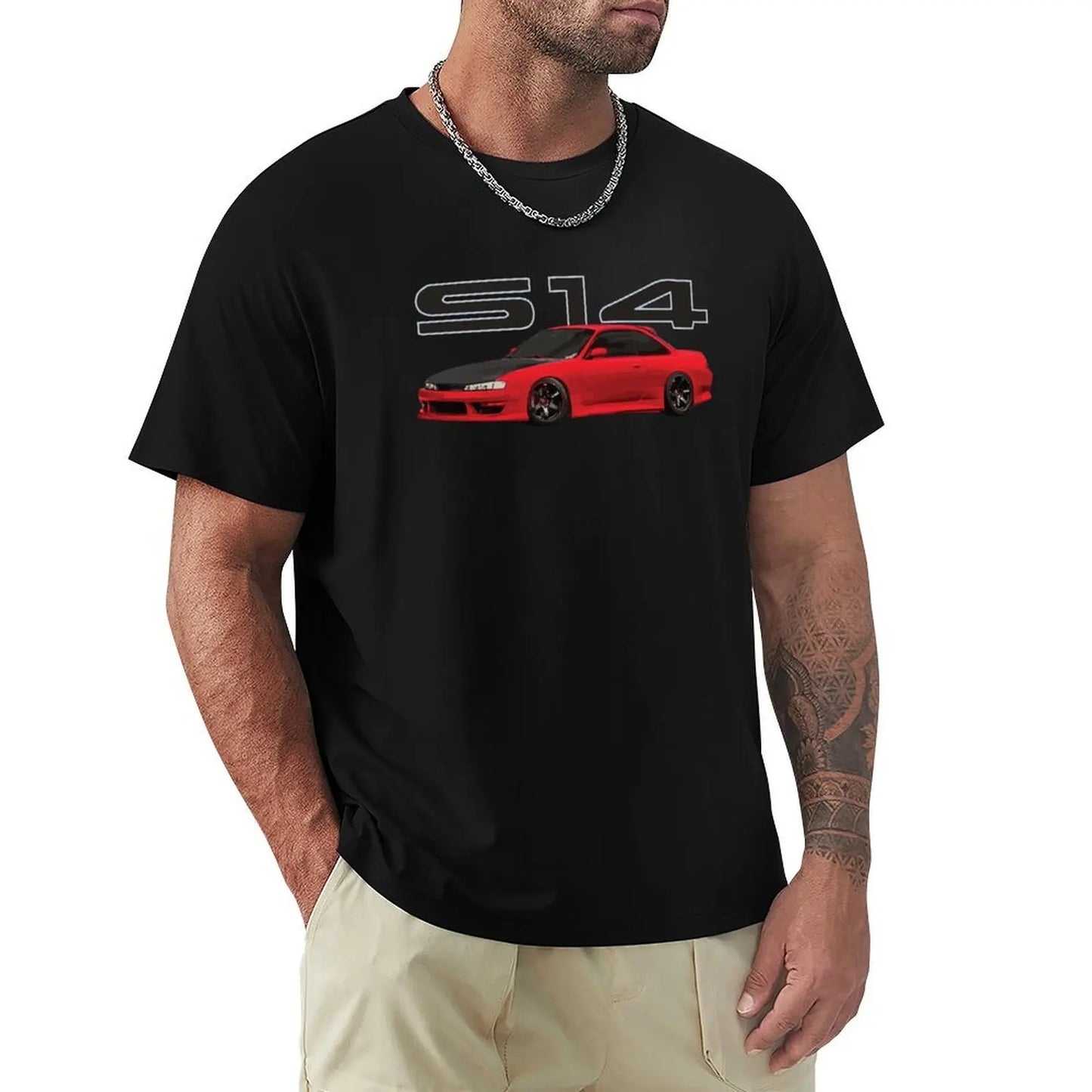 Flame Red 240 sx S14 240 Kouki T-Shirt heavyweights Blouse mens