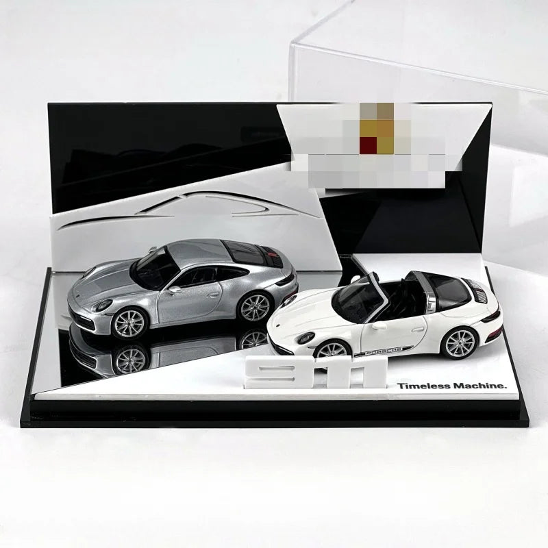 TimeMicro&MoreArt 1/64 911 theme car model stereo display scene