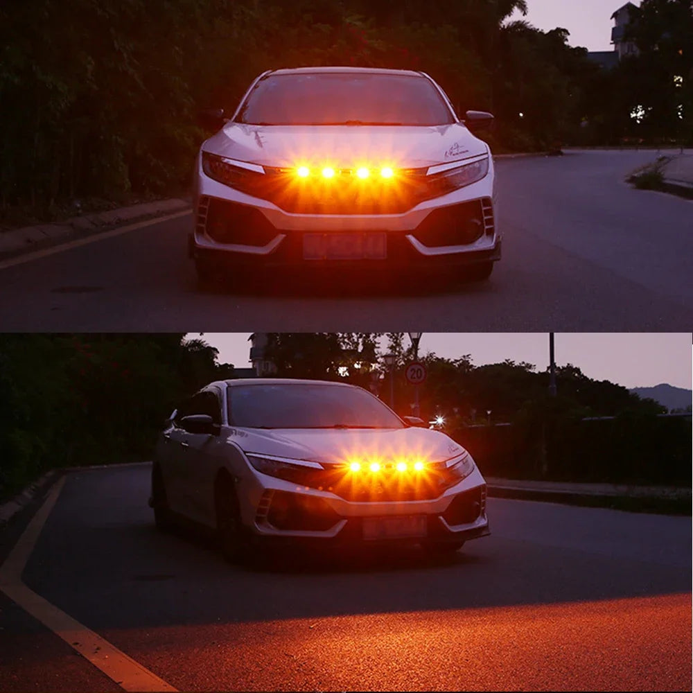 4X Car Lamp 4in1 Automotive High Brightness 6LED Medium Mesh Small