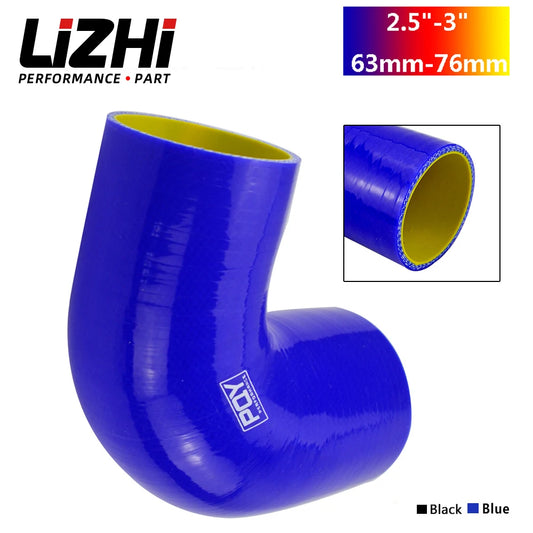 LIZHI RACING  2.5"-3" 63mm-76mm 90 Degree Elbow Reducer Silicone Hose