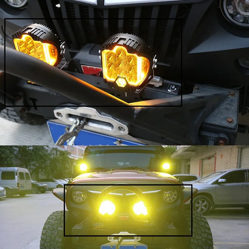 ZK20 LED fog driving light 7 inch 90w 3000K 4300K yellow off road spot