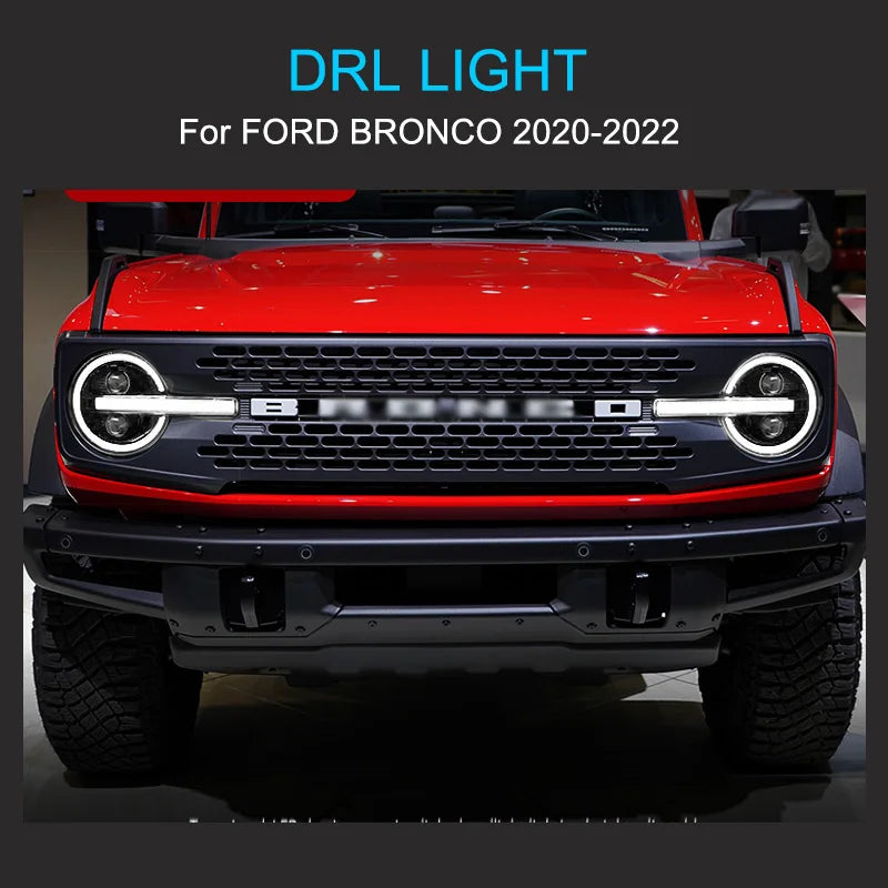 1 Pair Car LED Headlight for Ford Bronco 2020 2021 2022 Headlights