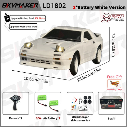 1:18 AE86 Model LD1801 RX-7 FC LD1802 RC Drift Car 1/18 2.4G Remote