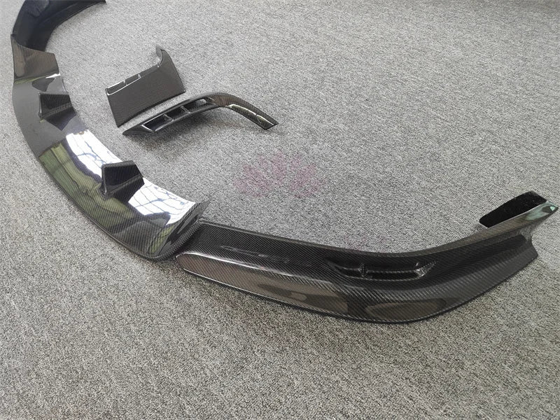 3K carbon fiber RZ style front bumper edge for Tesla Model X wide body