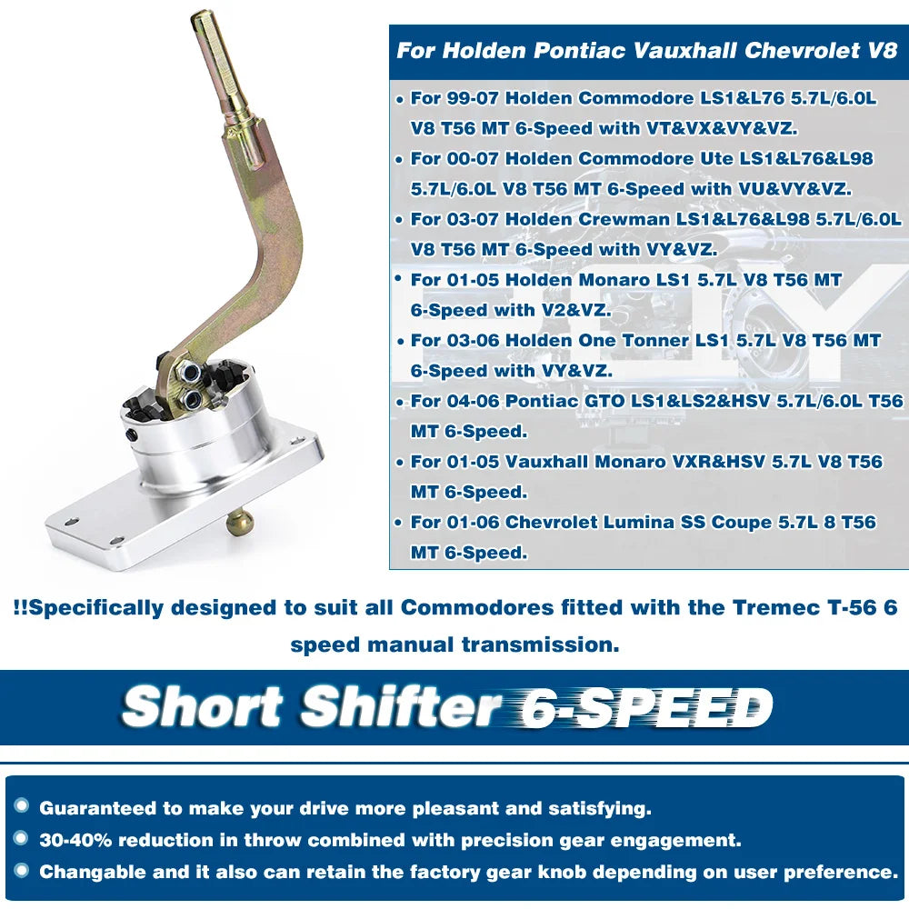 LIZHI- 6 Speed Short Shifter For Holden Commodore Vauxhall Monaro