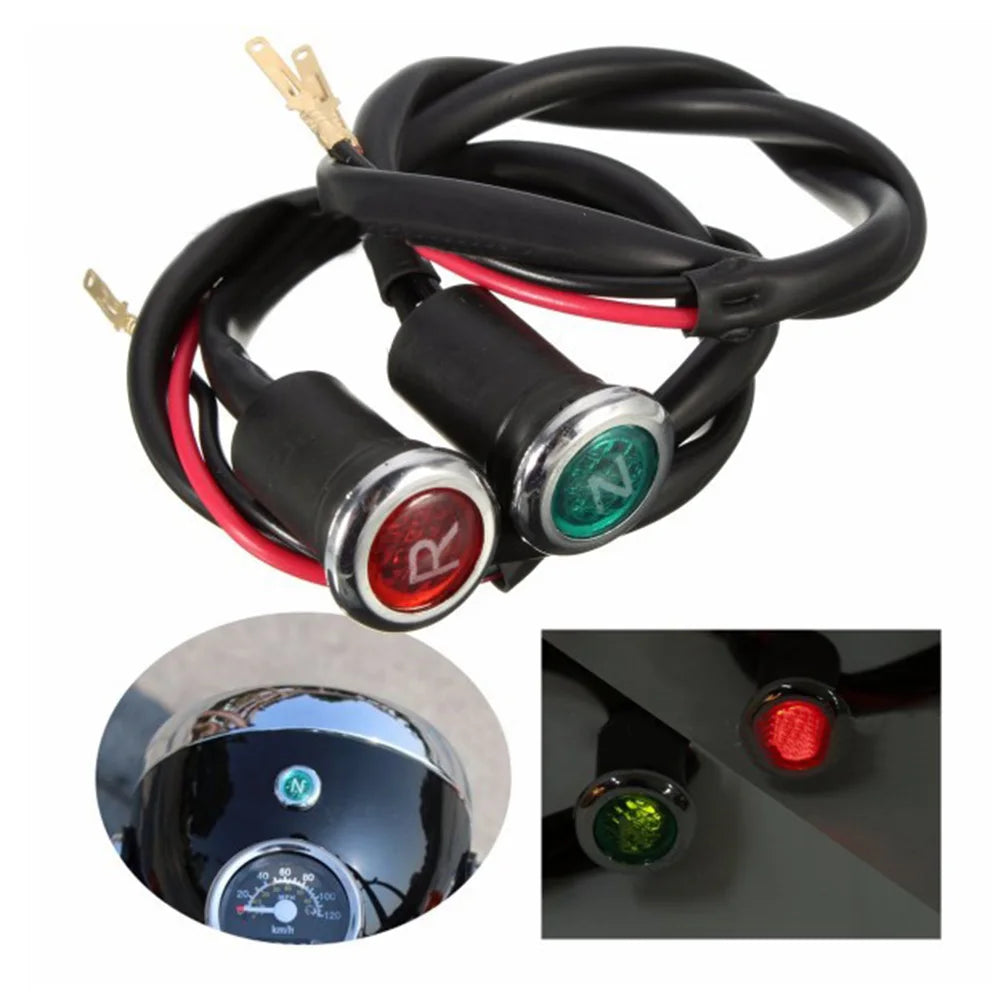 2pcs Motorcycle ATV Indicator Light DC 12V Red/green Reverse Light For