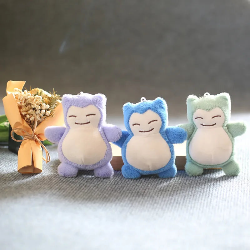 3Styles 12CM Pokemon Anime Snorlax Kawaii Cute Toys Keychains Soft