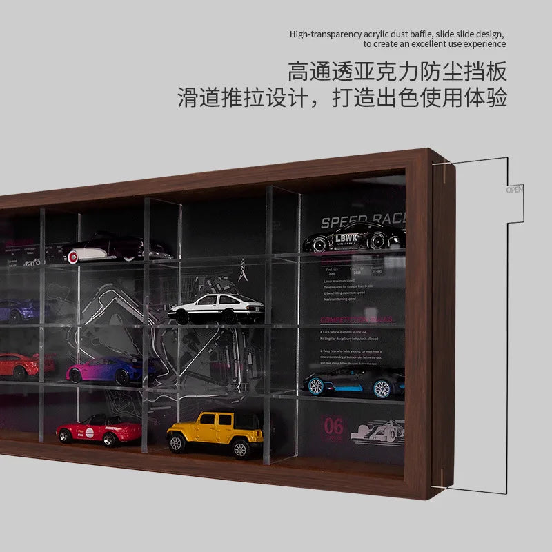 1/64 Multi-car track theme car model wall hanging storage box