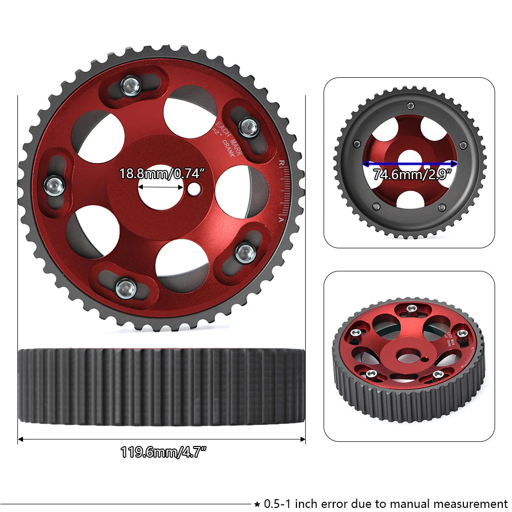 LIZHI -  Racing Timing Belt + Aluminum Cam Gear + Cam Cover FOR 2JZ-GE