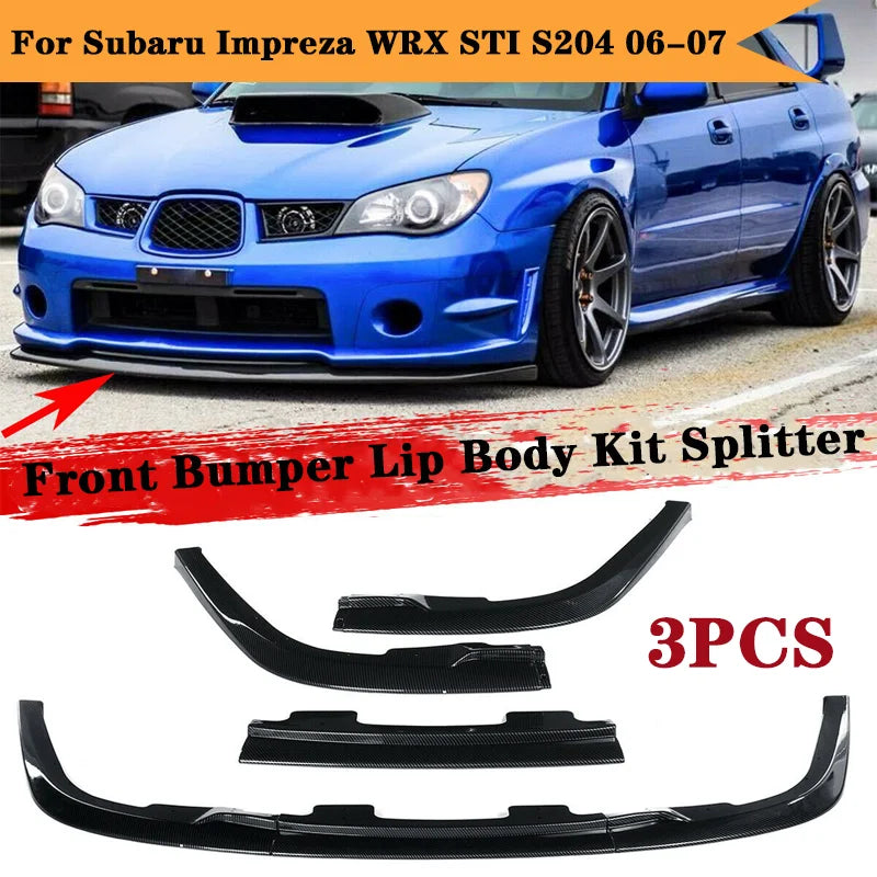 3pcs Car Front Bumper Splitter Lip Spoiler Splitter Deflector Lips