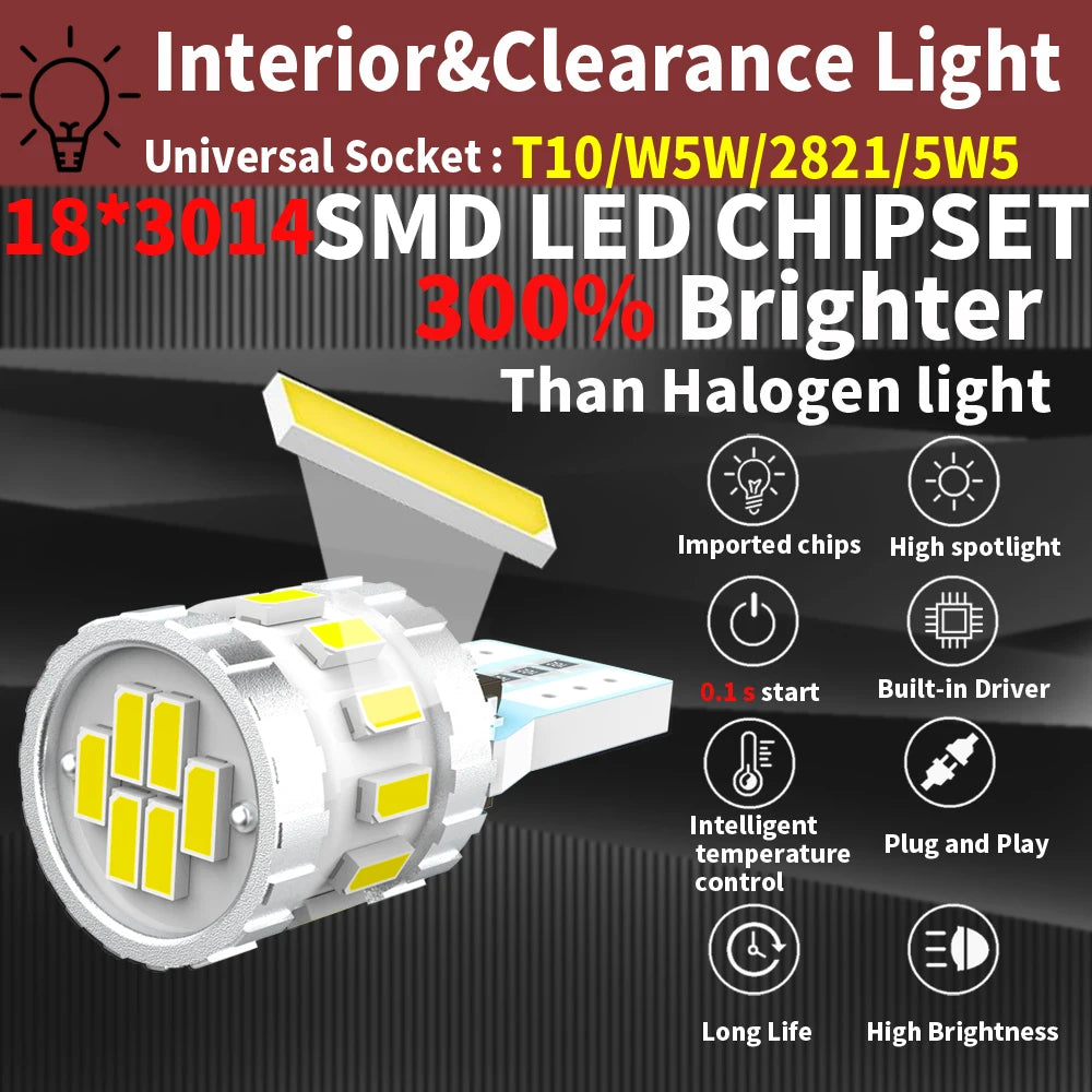 2pcs LED Clearance Light Lamp W5W T10 For Ford C-Max Fusion Focus