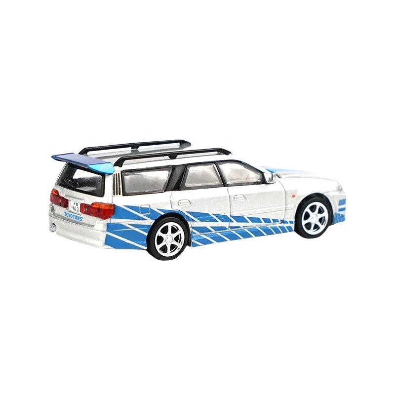 XCARTOYS POPRACE 1/64 Microalloy model Silver Stagea R34 Blue pattern