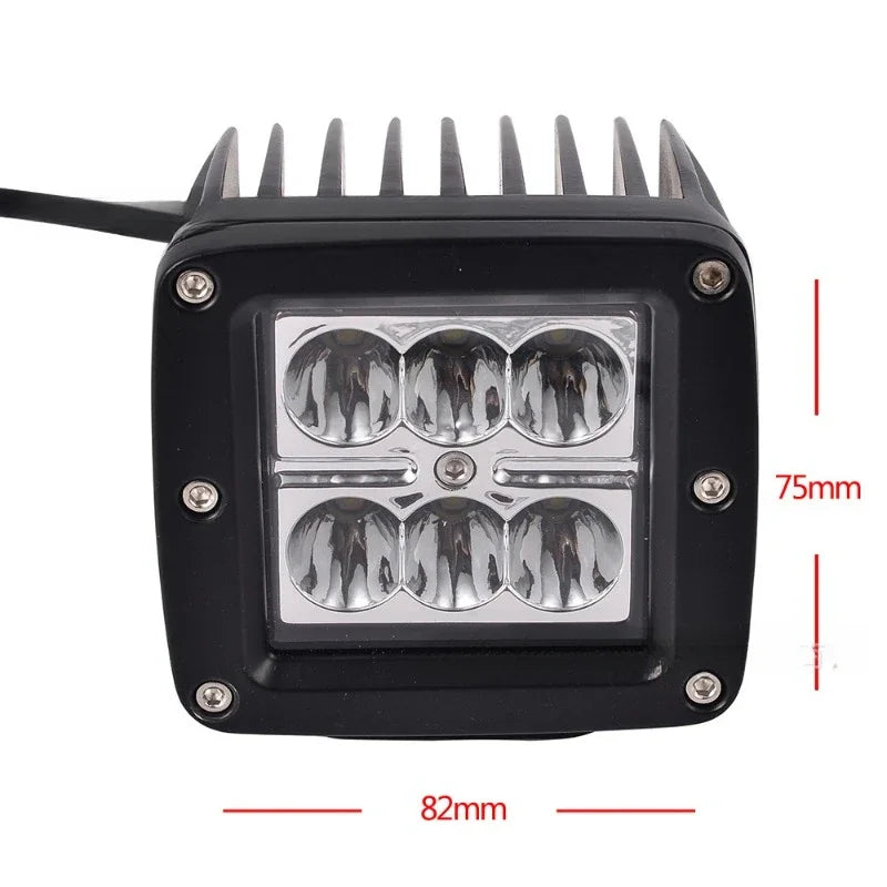 Square Work Light Off-road Vehicle Modified LED Front Spotlight Square