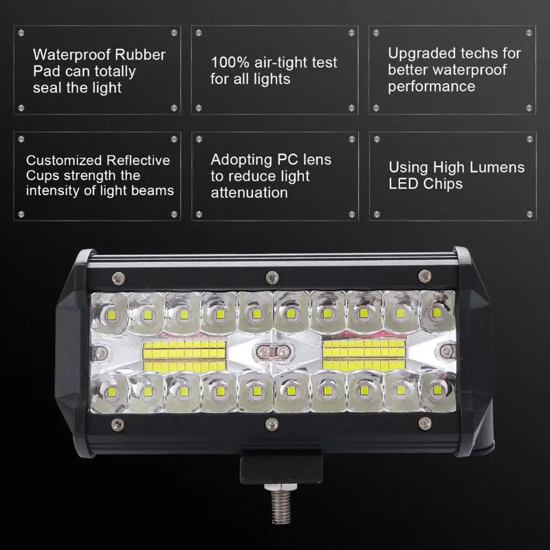 400W 7inch Flood Spot Off Road Driving Fog Boat Driving Light Work