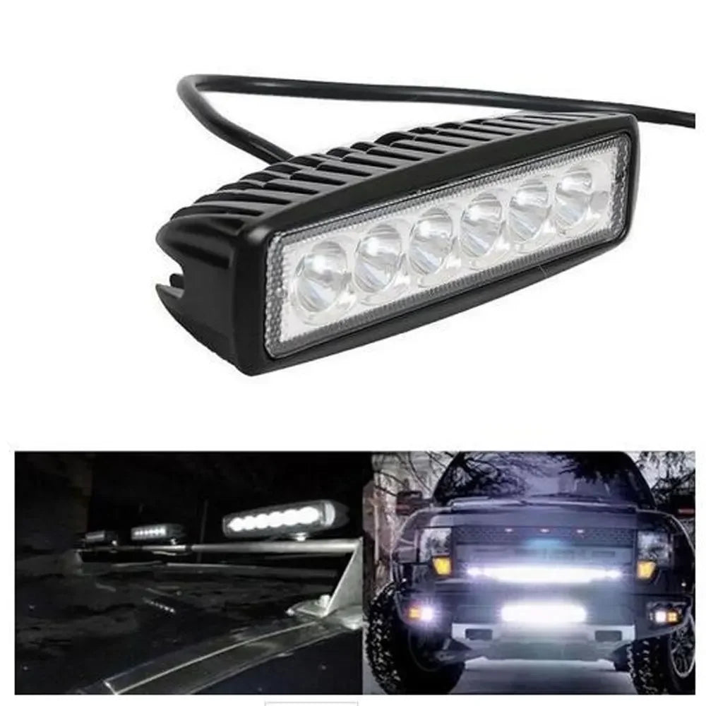 1Pcs 18W Spotlight LED Bar Lamp ATV Off Road SUV 4WD Car Boat Truck