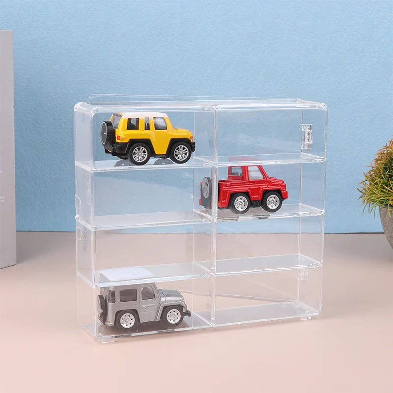 1:64 Scale Car Model Storage Box 8 Slot Clear Display Shelf Toy Car