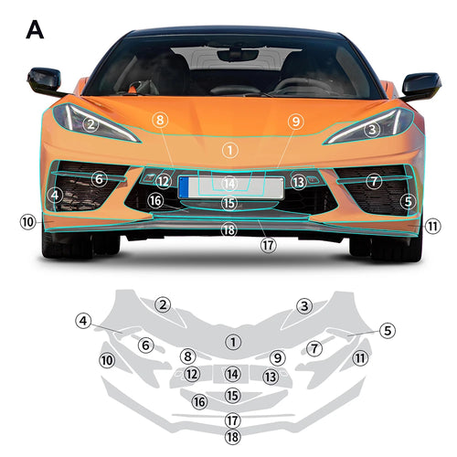 TPU for Chevrolet Corvette C8 2020 2021 2022 Pre-Cut Car Exterior PPF