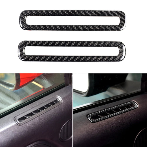 1 Pair Carbon Fiber Car Door Air Outlet Stickers Cover Decor for Ford