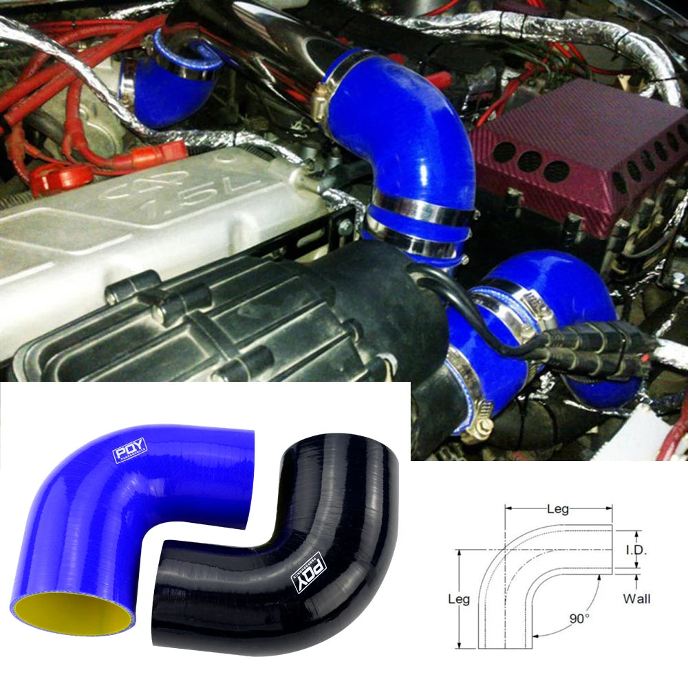 LIZHI RACING  2.5"-3" 63mm-76mm 90 Degree Elbow Reducer Silicone Hose