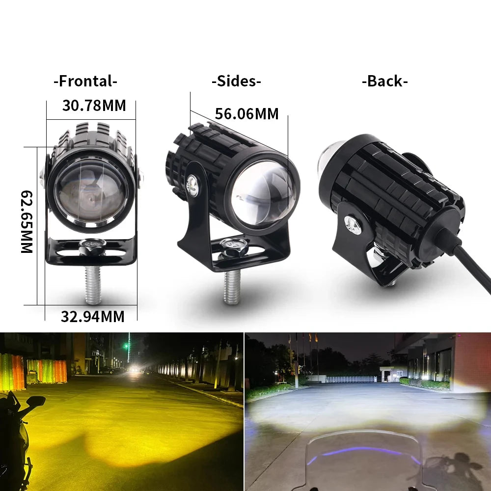 Universal Motorcycle LED Headlight Mini Driving Light Spotlights for