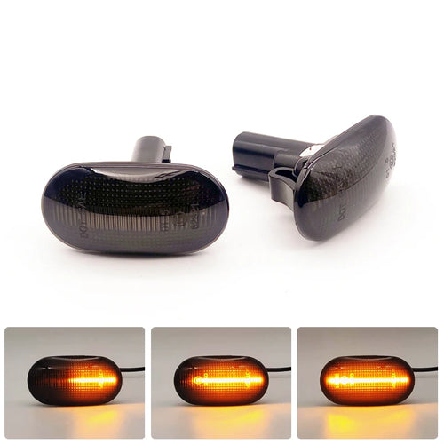 Smoked Lens LED Side Fender Marker Lamp Flowing Turn Signal Light For