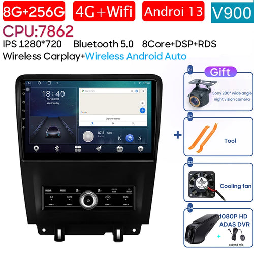 7862 For Ford Mustang V S-197 2009 - 2014 Android Auto Car Radio