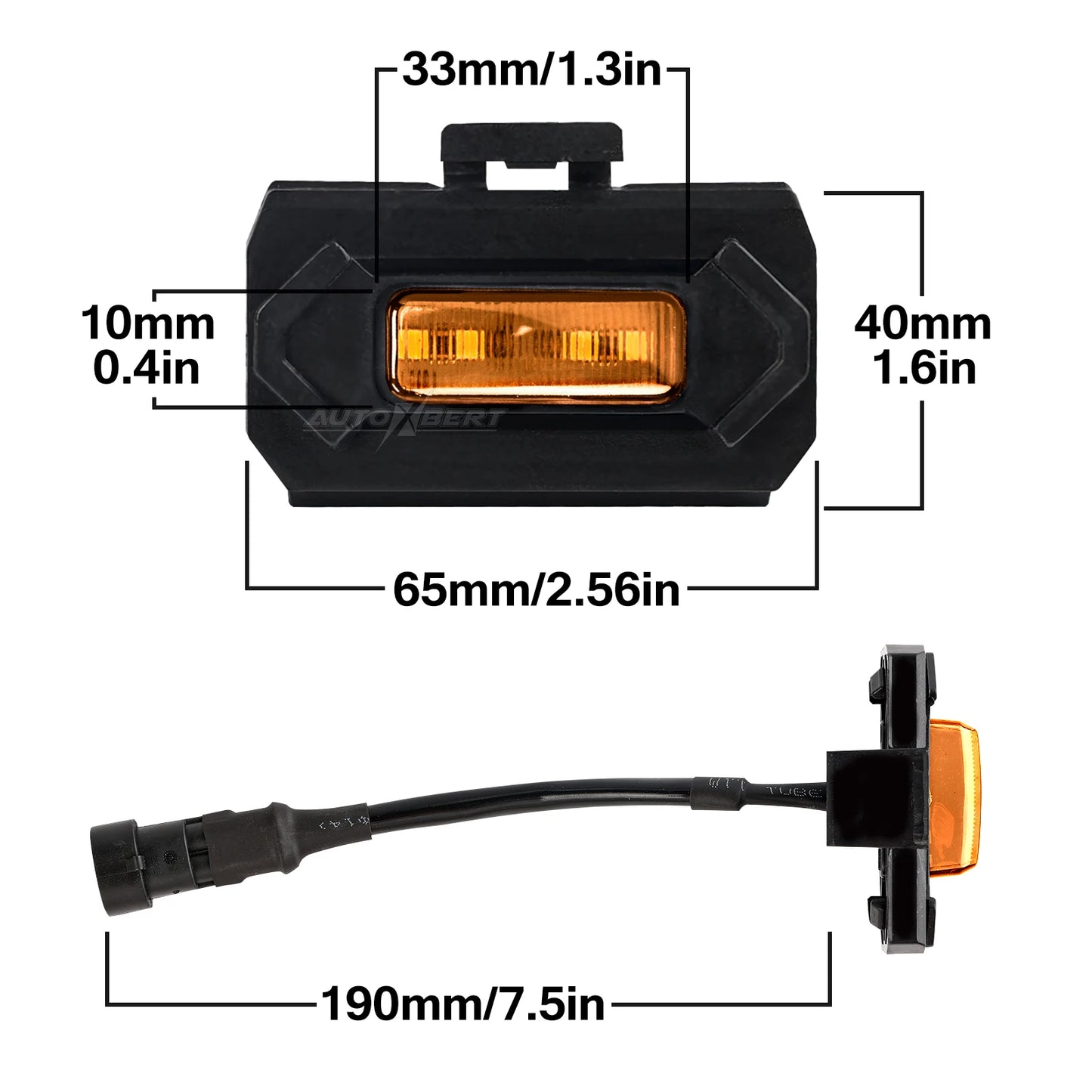 4Pcs Raptor-style Yellow Lens Amber 4 LED 12v Front Grille Light Kit