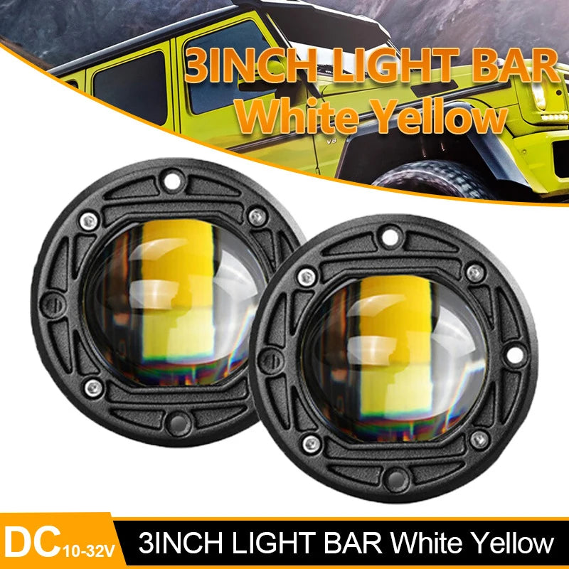 3 Inch 8D LED Lens Work Light 40W Dual Color 3inch Fog Lamp Driving