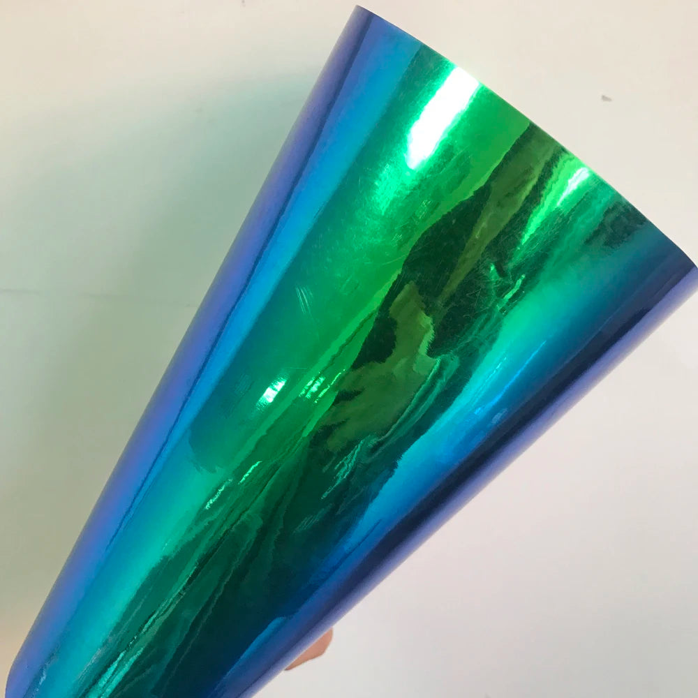 10M x 1.35M Holographic Rainbow Chrome Green Car Styling Vinyl Wrap