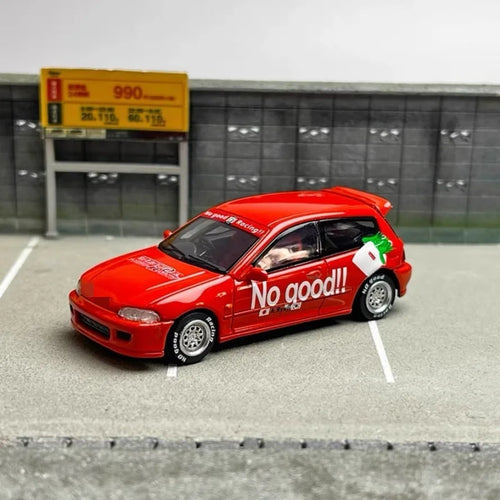 StreetWeapon 1/64 Honda civic EG6 HKS painted hatchback JDM alloy car