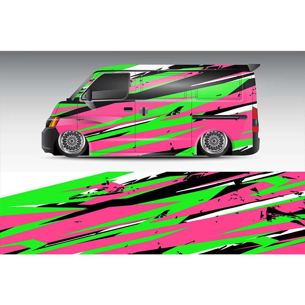 Yellow Purple Colorful Full Body Racing RV Graphic Decals Vinyl Wrap