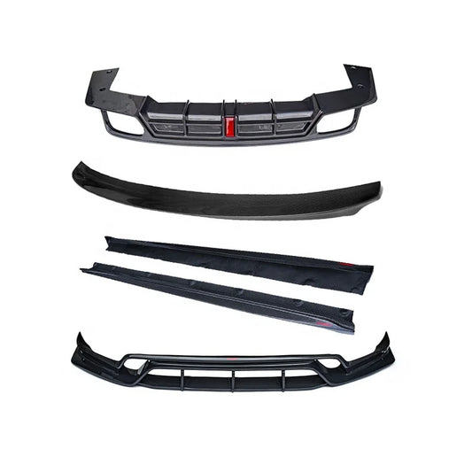 Upgrade to CMST Style Carbon Fiber Front lip Rear lip Side skirts