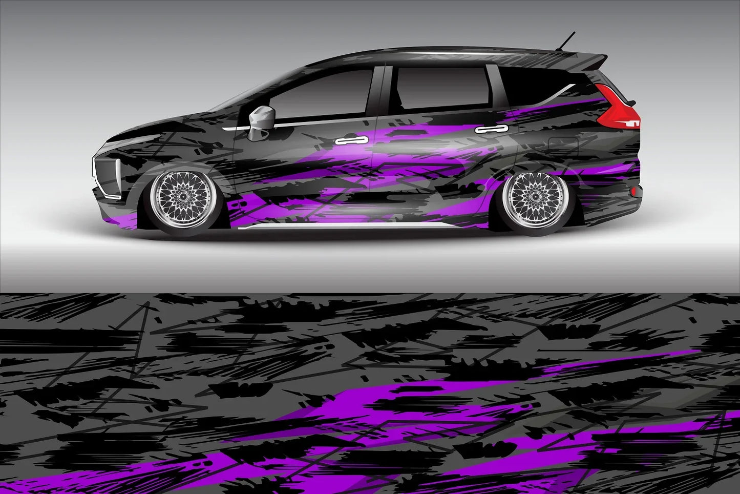 Abstract Graphics Racing Car Graphic Decal Full Body Racing Vinyl Wrap