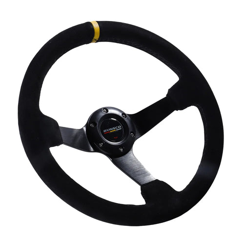 350mm/14Inch Sport Steering Wheel Suede Leather Drift Racing Game