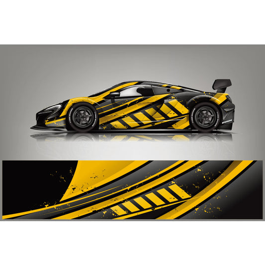 Yellow Sticker Car Full Wrap Sticker Car Decal Decorative Cut Body