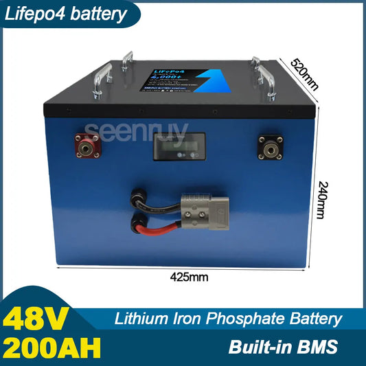 SEENRUY 48V 200AH Lifepo4 With Charger  Lithium Iron Phosphate Battery