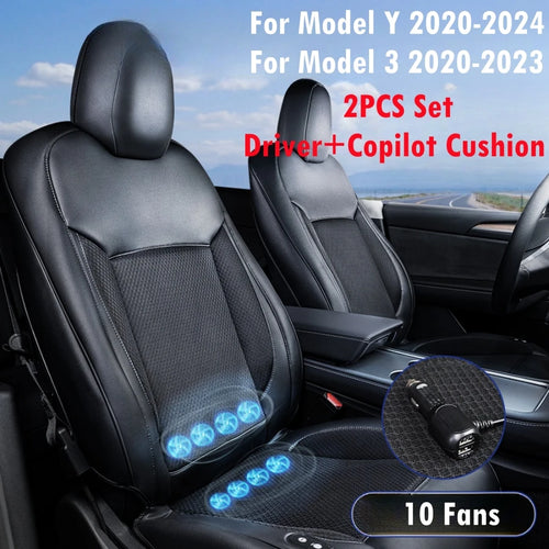 Upgrade 10 Fans For Tesla Model Y Model 3 Start-Stop Car Seat Cooling