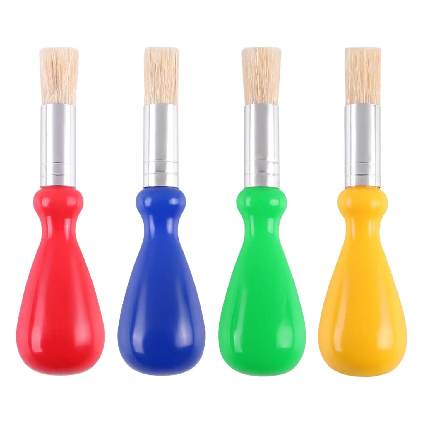 4Pcs Paint Brushes, Painting Brushes Kits, Reusable, Short Handle for