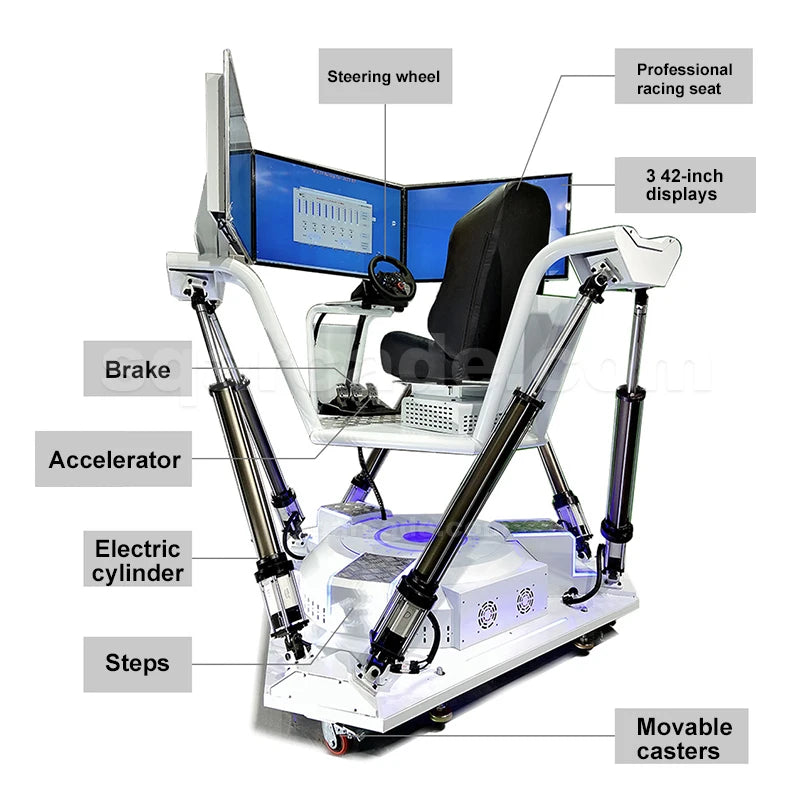 2024Three-screen Six-axis 4D Motorsports Simulator Dynamic Seat Game