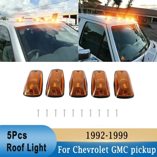 5Pcs Cab Marker Light with Harness Amber Truck Roof Daytime Running