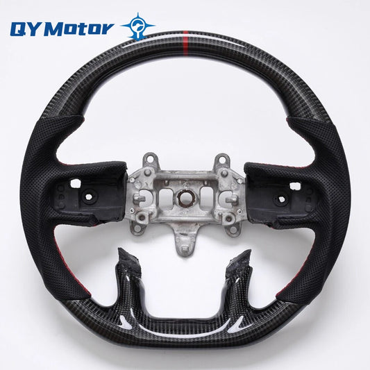 Real Carbon Fiber Perforated Steering Wheel For Dodge Ram 1500 TRX