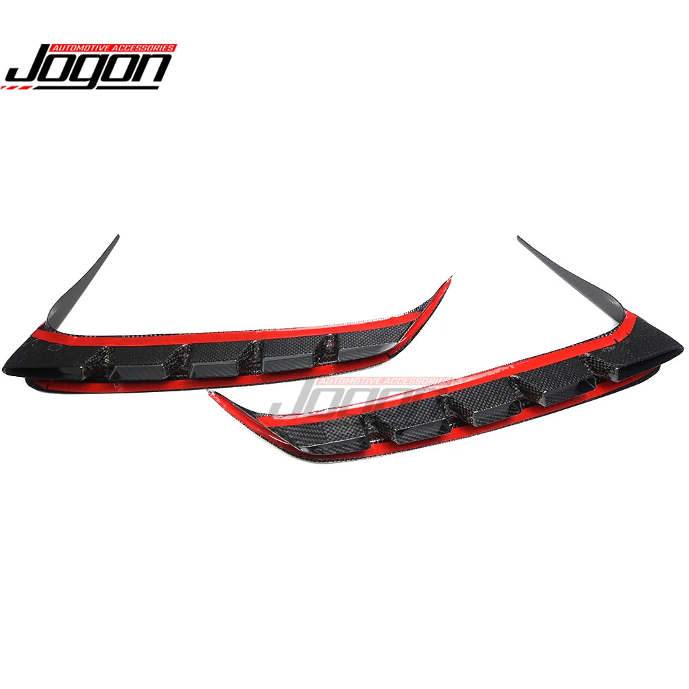 2pcs Carbon Fiber Exterior Car Rear Tail Light Lamp Side Strip Cover