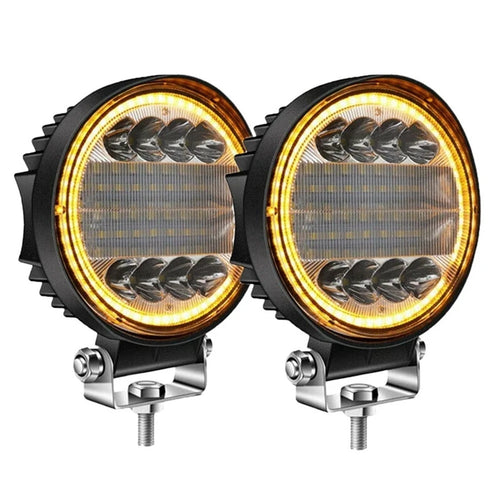 2X 5 Inch 200W LED Work Light Combo Spot Flood Off Road Driving Amber