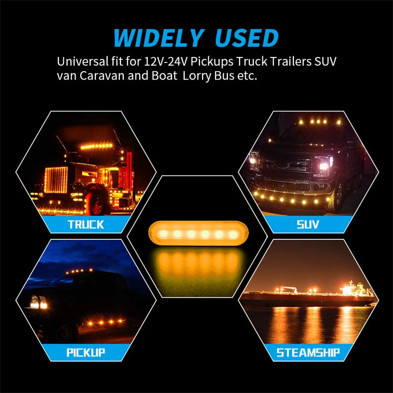 4x 6 LED Car Truck Off Road Signal Warning Lights Emergency Hazard