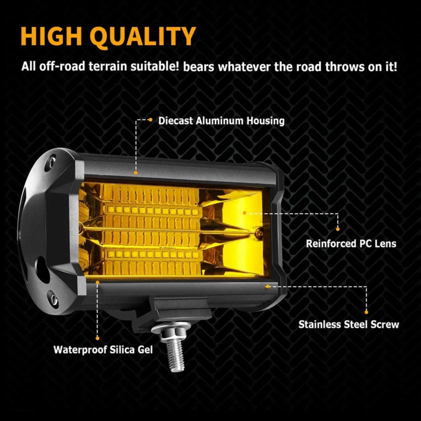 2X 5 Inch 72W LED Work Lights Waterproof Off Road Pod Fog Lights