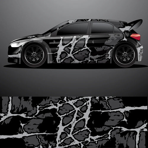 Abstract Triangle Car Graphic Decal Full Body Racing Vinyl Wrap Car