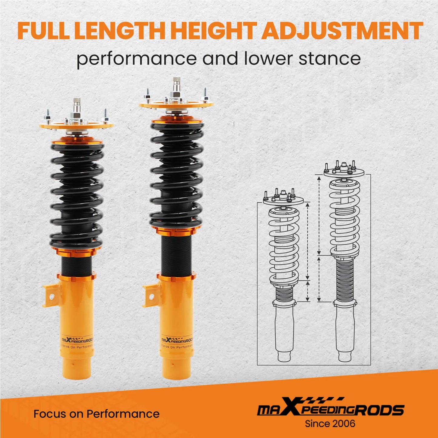 24 Way Adjustable Coilover Suspensions For BMW 3Series E92 E93 2007 08